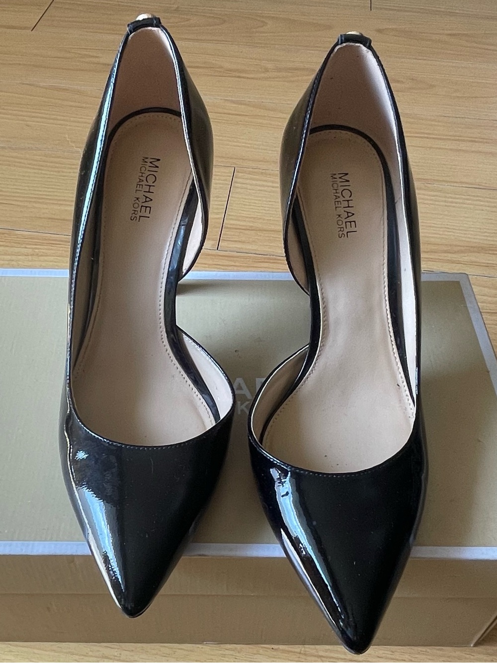 Michael Kors Black Patent Pointed D'Orsay Heels